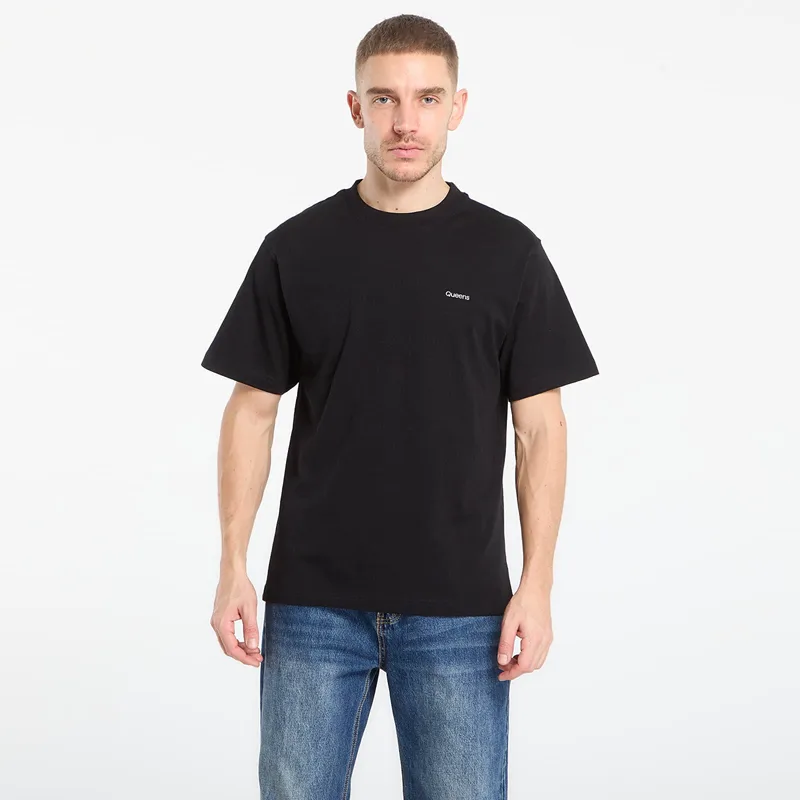 T-shirt Queens Men's Esssential T-Shirt With Contrast Print 3-Pack Black/ Black/ Black XL