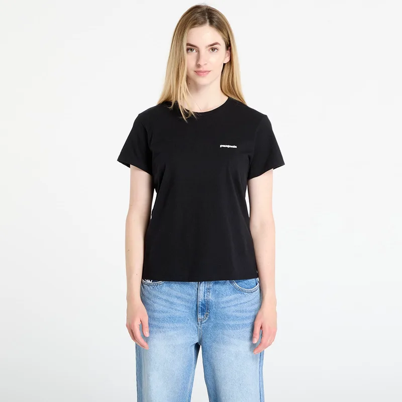 T-shirt Patagonia W's P-6 Logo Responsibili-Tee Black M