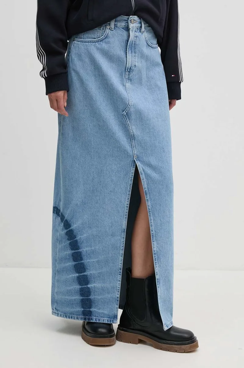 Τζιν φούστα Pepe Jeans MAXI SKIRT HW TIE DYE