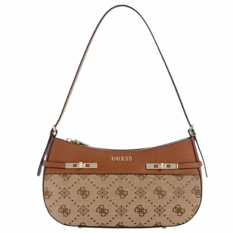GUESS MELINDA LOGO SHOULDER BAG ΤΣΑΝΤΑ ΓΥΝΑΙΚΕΙΟ HWJP9902170 LATTE LOGO