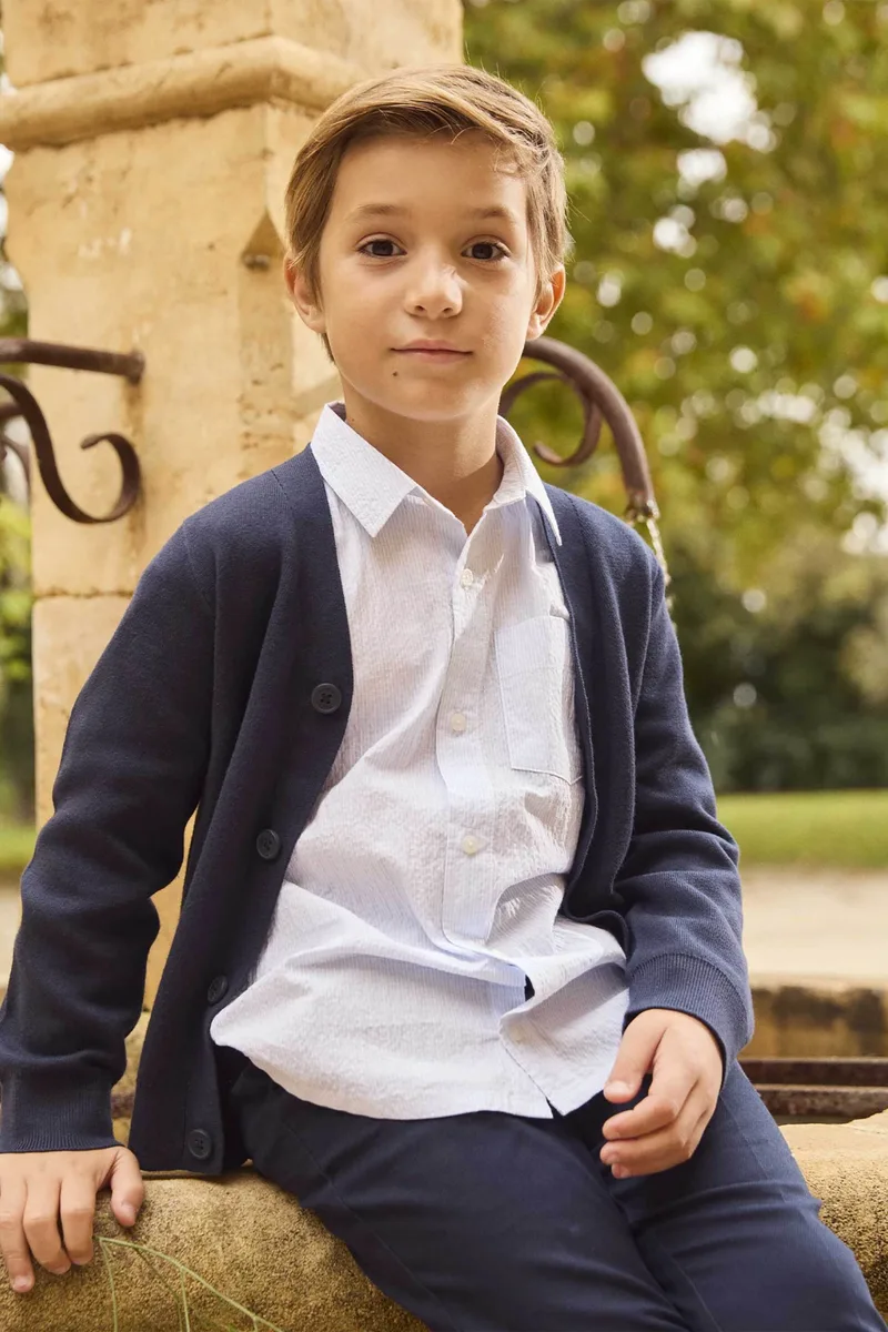 DPAM παιδική πλεκτή ζακέτα για αγόρια "Classy Navy" - 374566 Μπλε Σκούρο