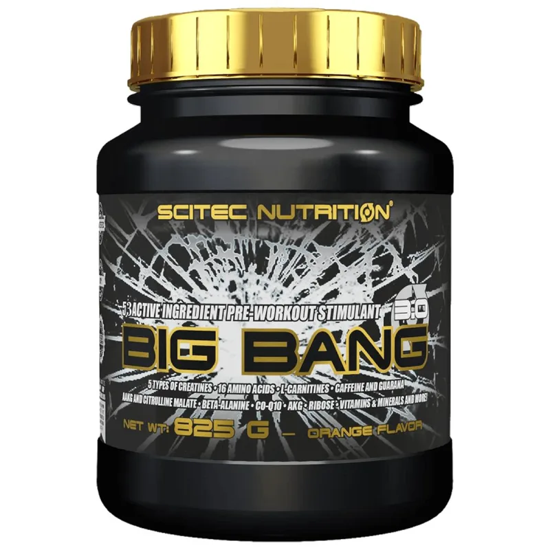 Scitec Nutrition Big Bang Pre-Workout Stimulant 3.0 Συμπλήρωμα Διατροφής με 53 Ενεργά Συστατικά, Κατάλληλο για Ενίσχυση Πριν από Έντονη Σωματική Δραστηριότητα 825g - Πορτοκαλί