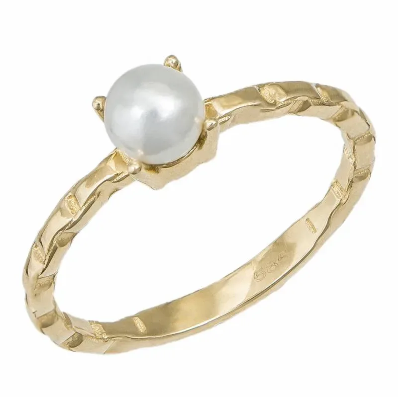 Χρυσό γυναικείο δαχτυλίδι Κ14 με μαργαριτάρι 047322 047322 Χρυσός 14 Καράτια