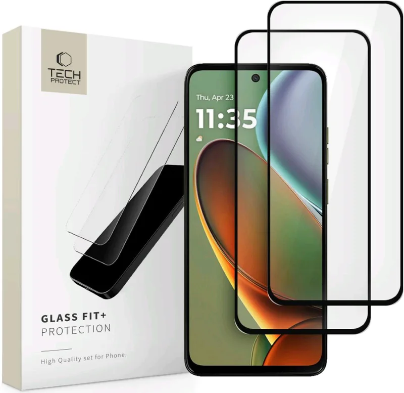 Tempered Glass Motorola Moto G15 / G15 Power / G05 / E15 Tech-Protect Glass Fit+ FullFace Αντιχαρακτικό Γυαλί Προστασίας Οθόνης 2 Τεμάχια - Black (5906302361236)