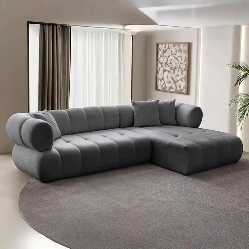 Γωνιακός Καναπές Petra Right - Dark Grey 752Est1324 (280x170x70x90)