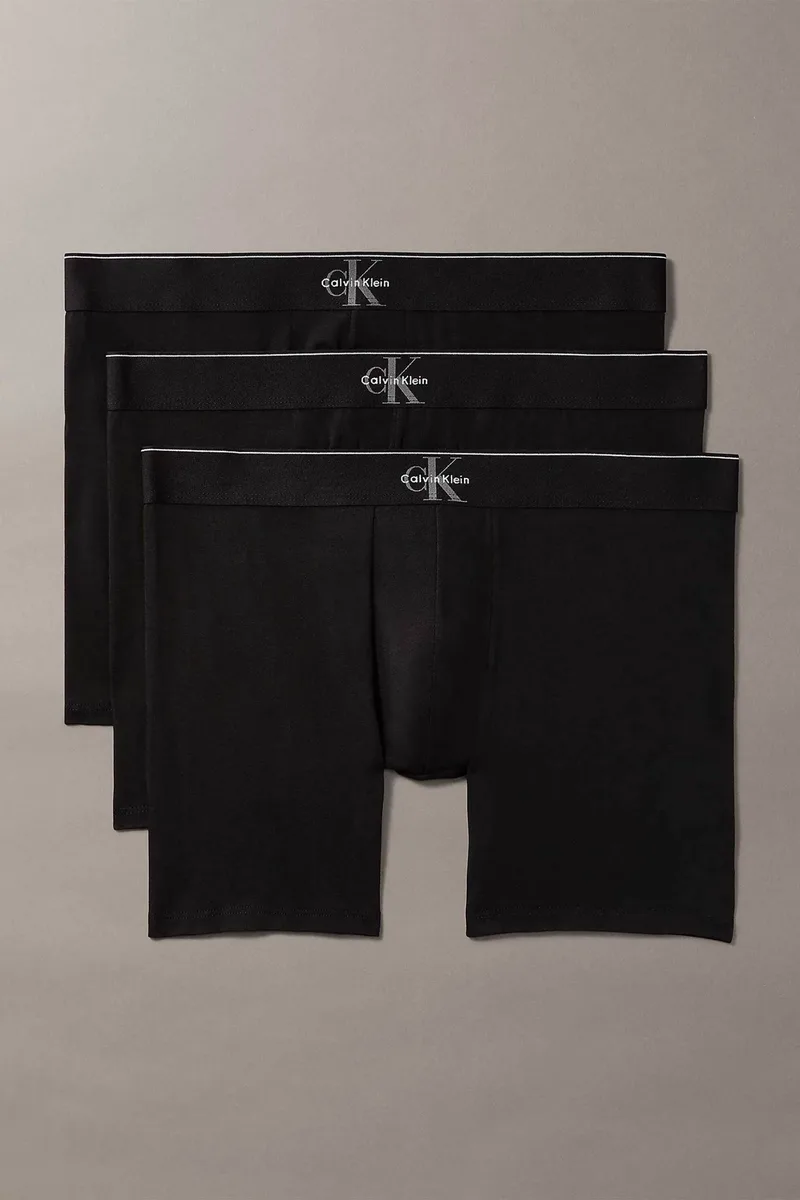 Calvin Klein σετ ανδρικά εσώρουχα boxer brief με monogram (3 τεμάχια) - LV00NB4473 Μαύρο