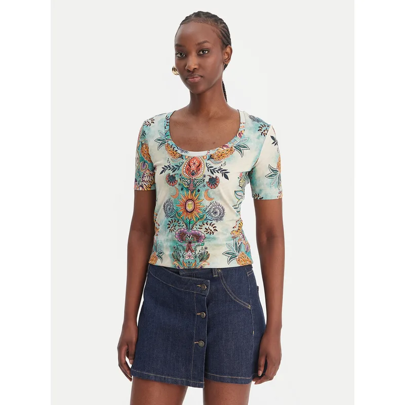 Just Cavalli T-Shirt 80PAHE02 CJ112 Έγχρωμο Slim Fit