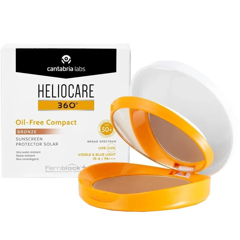 Heliocare 360 Oil Free Spf50+ Compact Color Bronze Sunscreen Αντηλιακό Προσώπου Πολύ Υψηλής Προστασίας Compact Make Up με Χρώμα 10g
