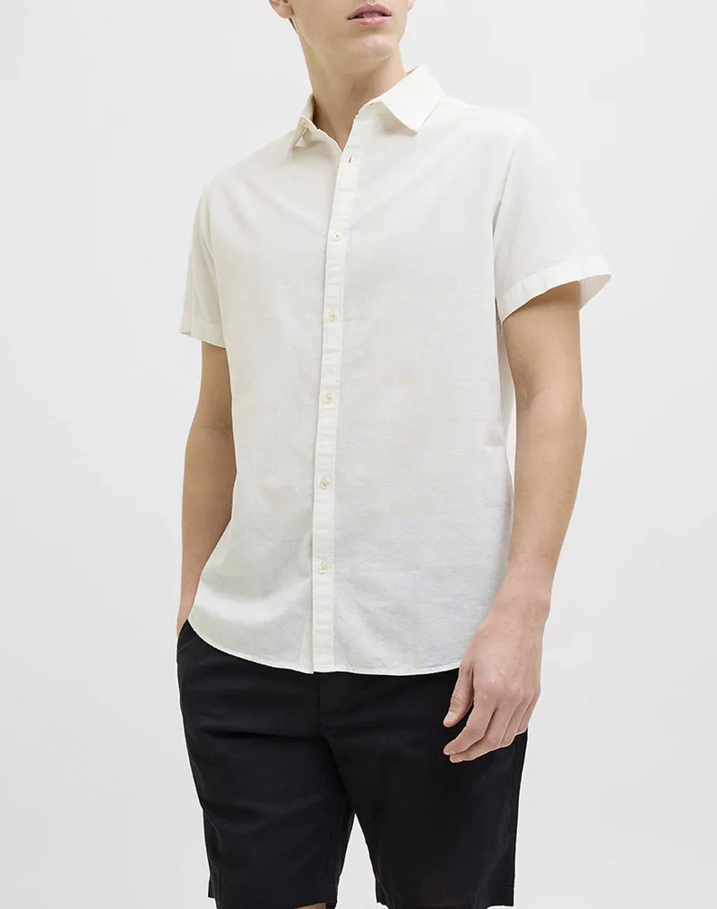 JJ REBEL JREBMOSS SUNNY SHIRT SS 12270668-BRIGHT WHITE OffWhite