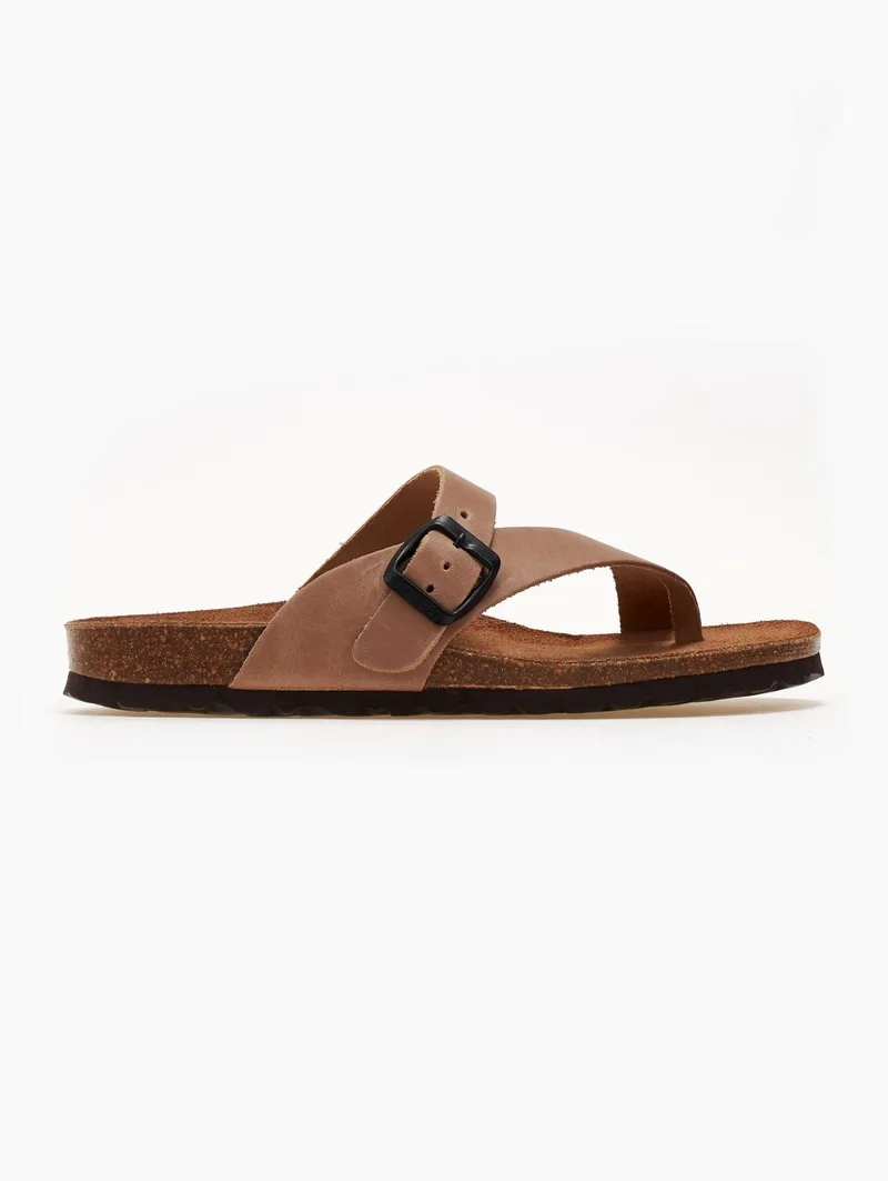Inter - Bios Anatomical Leather Sandals - 7119 - Μπεζ