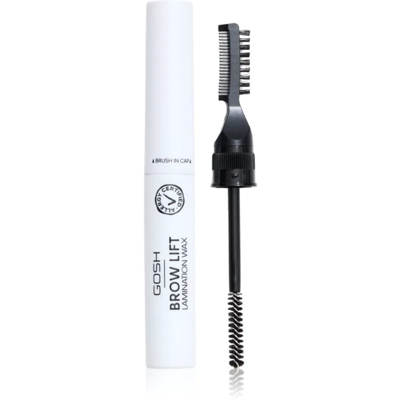 GOSH COPENHAGEN Brow Lift Lamination Wax κερί φιξαρίσματος για τα φρύδια με βούρτσα 2 σε1 απόχρωση 001 Clear 6 ml