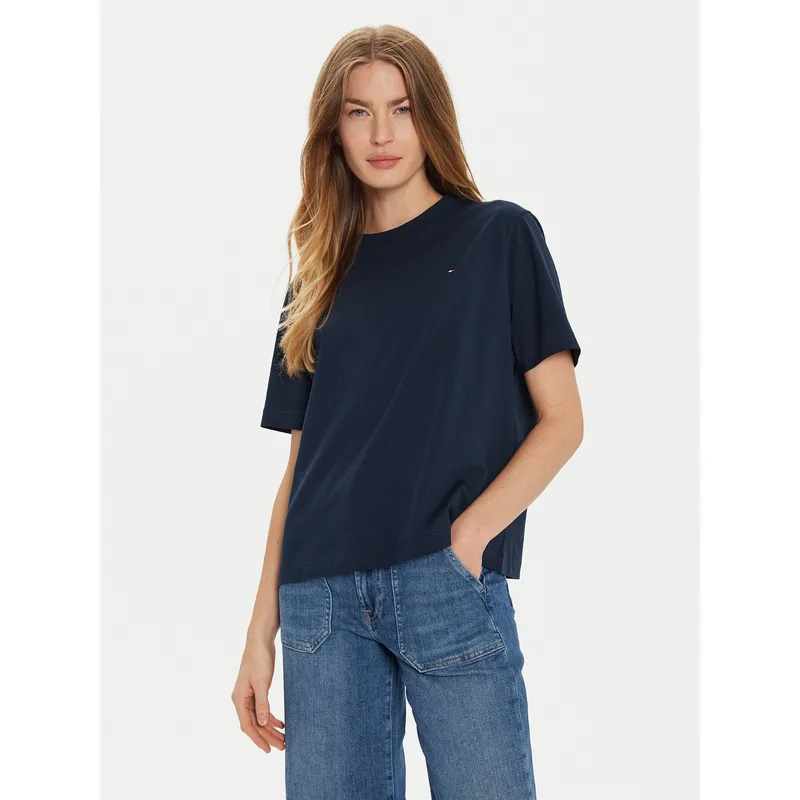 Tommy Hilfiger T-Shirt Modern Flag WW0WW43597 Σκούρο μπλε Relaxed Fit