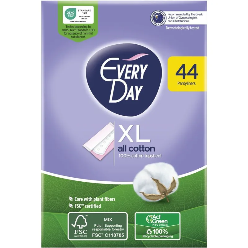 Σερβιετάκια EveryDay All Cotton Extra Long Οικονομική Συσκευασία 44τμχ