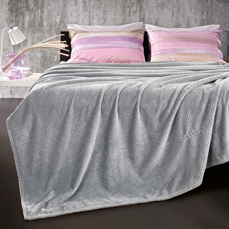 Κουβέρτα Fleece Υπέρδιπλη (Σετ) 220X240 Guy Laroche Rombus Silver (220x240)