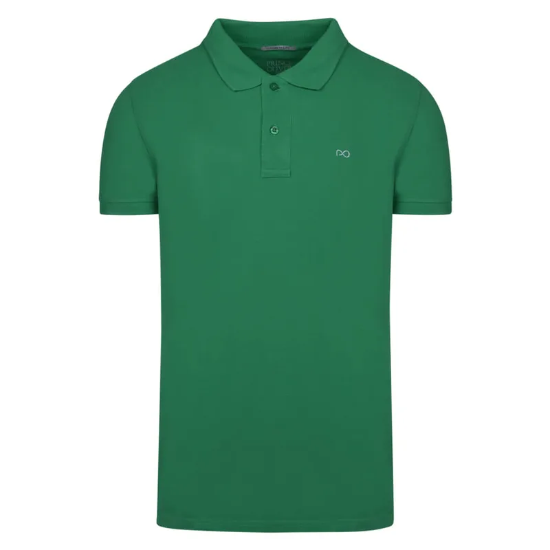 Brand New Polo Double Pique Πράσινο 100% Cotton (Regular Fit)