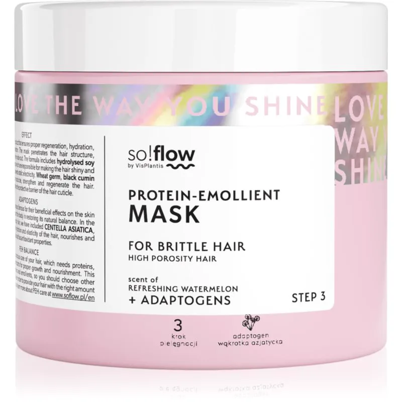 so!flow High Porosity Hair Protein-Emollient Mask δυναμωτική μάσκα για εύθραυστα και ταλαιπωρημένα μαλλιά 400 ml