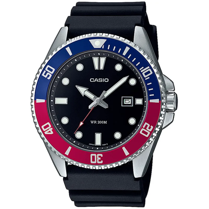 CASIO Collection Black Rubber Strap MDV-107-1A3VEF