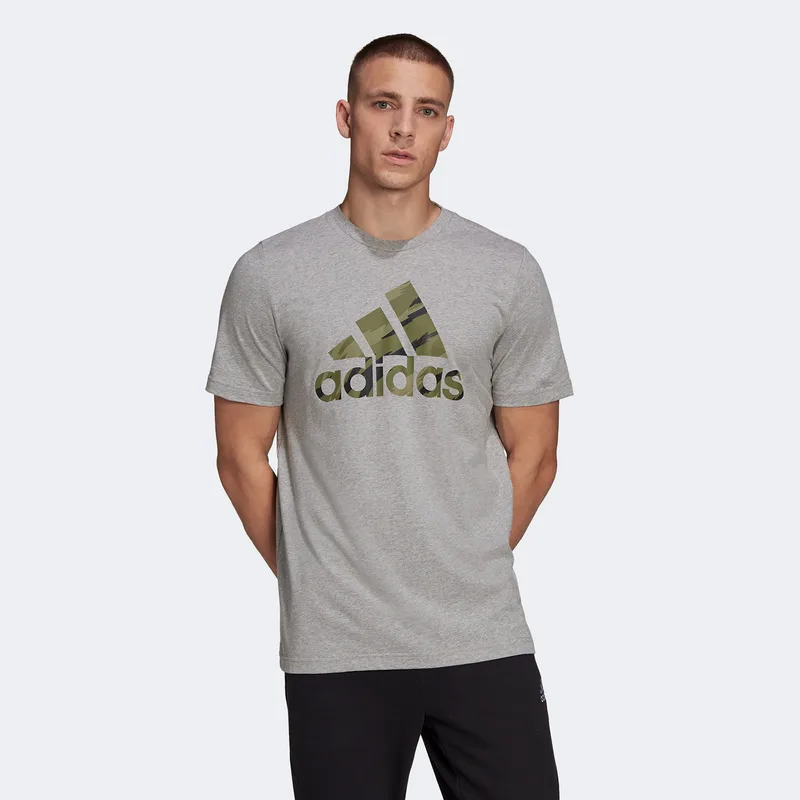 ESSENTIALS SINGLE JERSEY CAMO PRINT T-SHIRT ΓΚΡΙ