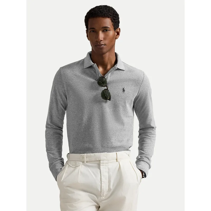 Polo Ralph Lauren Polo 710680790003 Γκρι Custom Slim Fit