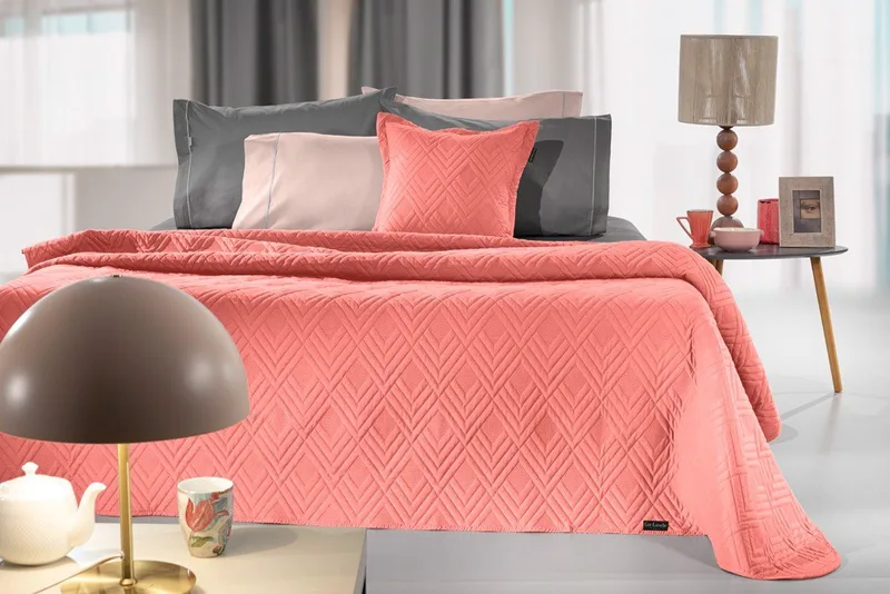 Σετ Κουβερλί Μονό 2 Τεμαχίων Guy Laroche Curves Coral 160x240