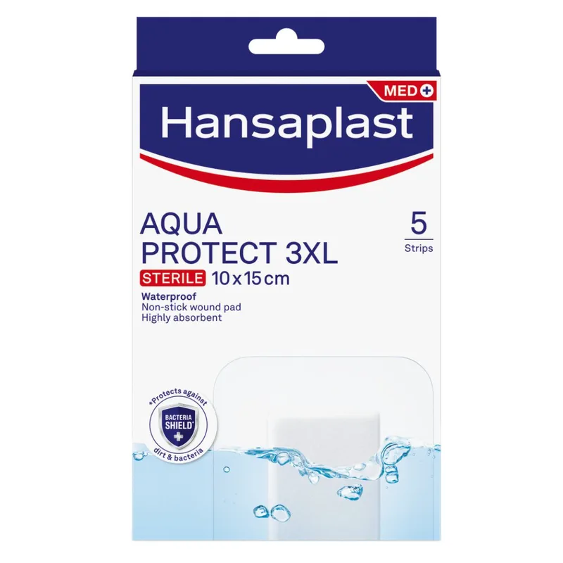Hansaplast Aqua Protect 3XL Sterile Strips 10x15cm Αδιάβροχα Επιθέματα για την Κάλυψη & Προστασία Μεσαίων ή Μεγαλύτερων Πληγών 5 Τεμάχια