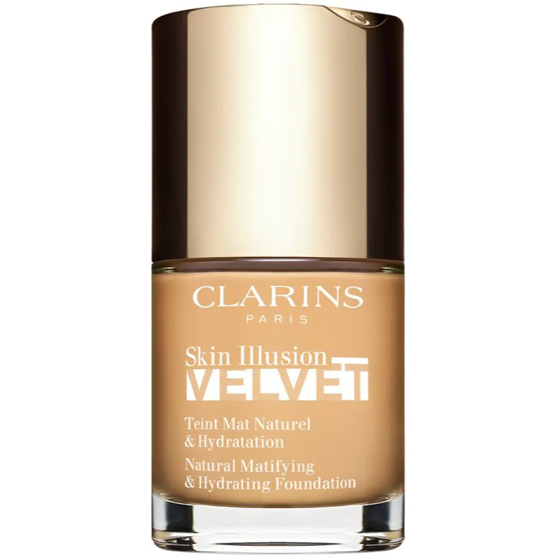 Clarins Skin Illusion Velvet Υγρή ματ βάση με θρεπτικό αποτέλεσμα απόχρωση 105.5W 30 ml