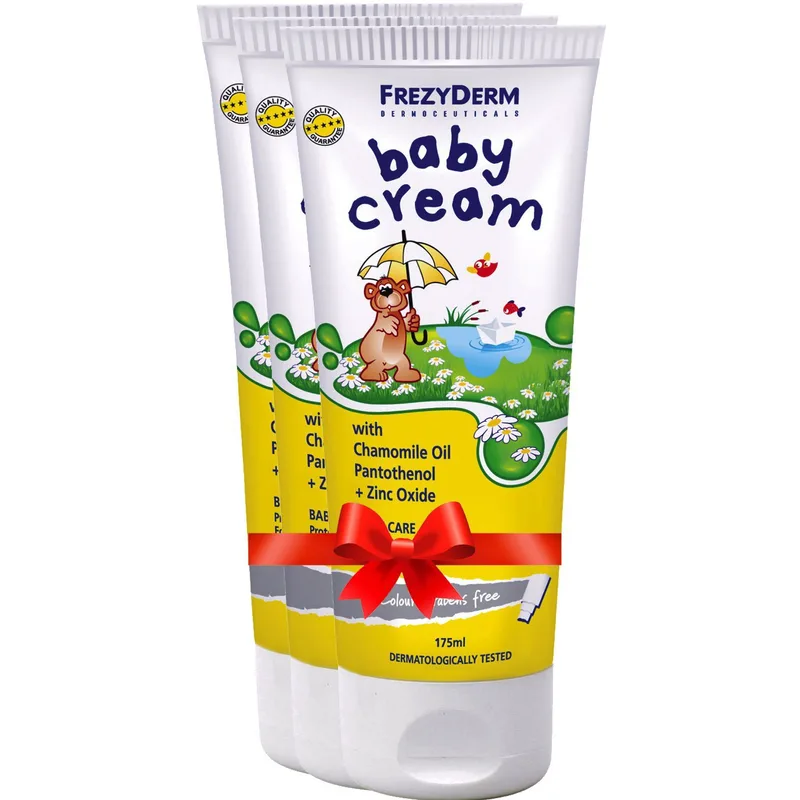 Σετ Frezyderm Baby Cream Απαλή, Προστατευτική Αδιάβροχη Κρέμα για την Αλλαγή της Πάνας 3x175ml