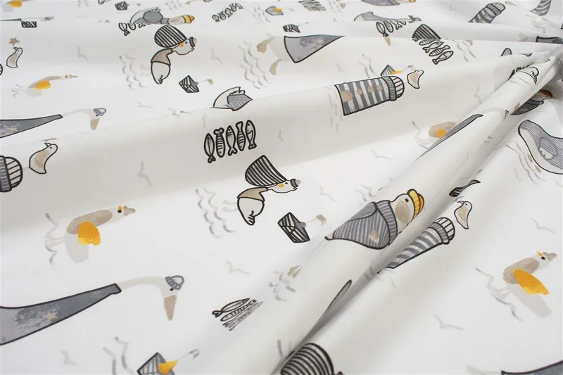Σεντόνι Λίκνου Dimcol Seabirds 578 80x110 White-Grey