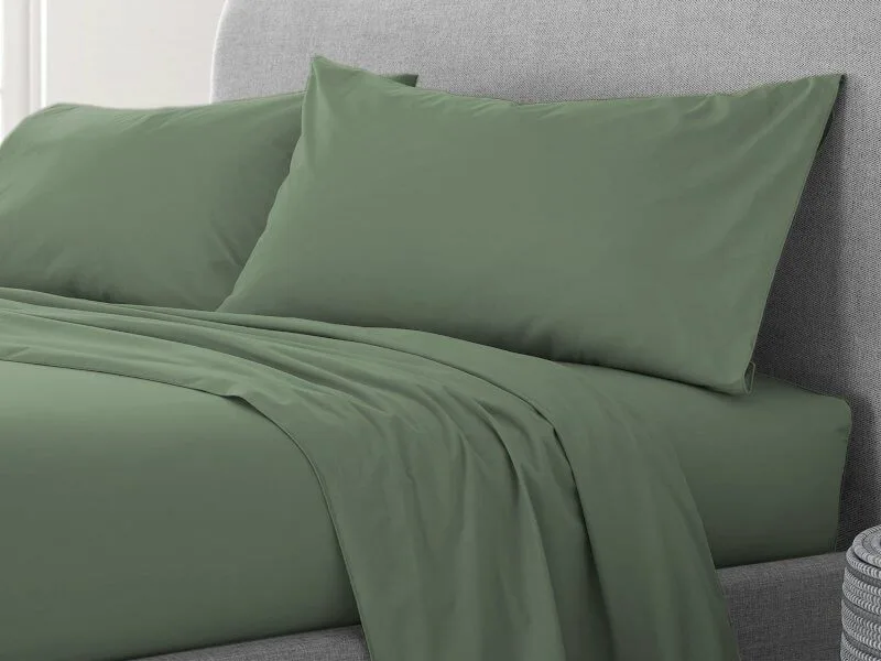 Σετ Σεντόνια Χακί 100% Βαμβακερά Reactive One Color Γαρύφαλλο - 160x260, 100x200+30