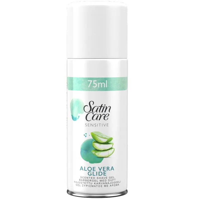 Gillette Satin Care Sensitive Shave Gel with Aloe Γυναικείο Gel Ξυρίσματος με Αλόη & Διακριτικό Άρωμα κατά των Ερεθισμών Travel Size 75ml