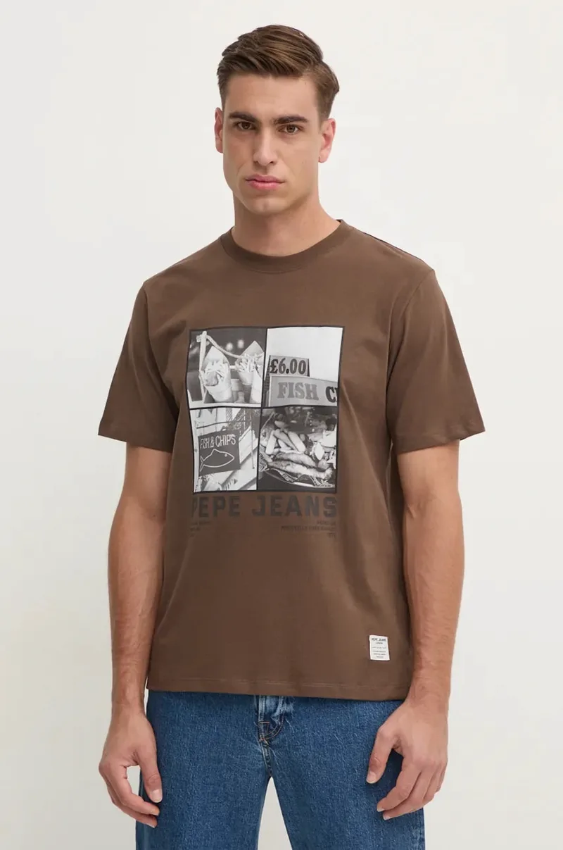 Βαμβακερό μπλουζάκι Pepe Jeans AWEST