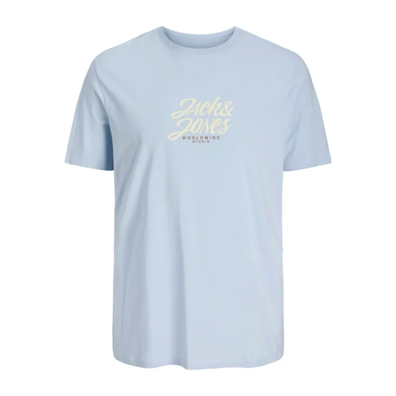 Jack & Jones "Tavira Front Tee"σε Plus fit γραμμή,με μεταξοτυπία - Skylight