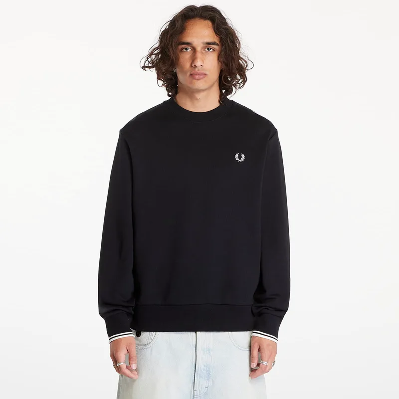 Φούτερ FRED PERRY Crew Neck Sweatshirt Black XL