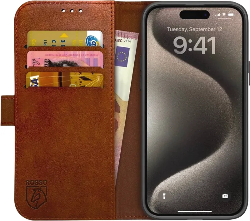 Κόκκινο Element PU Θήκη Πορτοφόλι Apple iPhone 15 Pro Max - Brown (8719246401305)