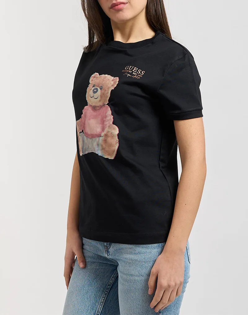 GUESS CARLA CN SS T-SHIRT ΜΠΛΟΥΖΑ ΓΥΝΑΙΚΕΙΟ V6RI08K8FQ4-JBLK Black