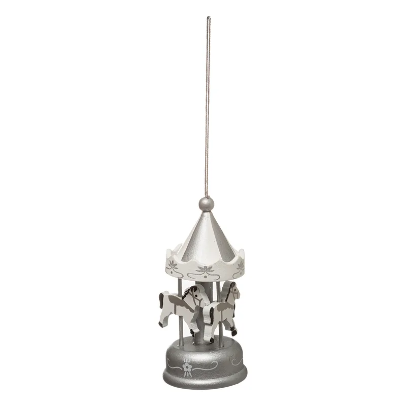Στολίδι Χριστουγεννιάτικο (9εκ.) A-S Carousel Silver 175812S