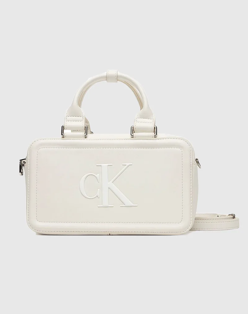 CALVIN KLEIN JEANS BOLD CK ELONGATED MINI TOTE LV04F3411G-4LX Cream