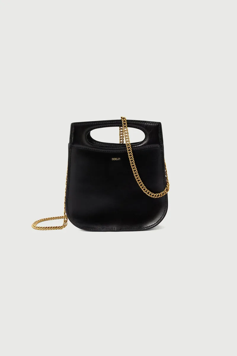 Soeur γυναικεία δερμάτινη τσάντα χειρός/crossbody "Cheri Mini" - SEM1239CHERIMIN Μαύρο