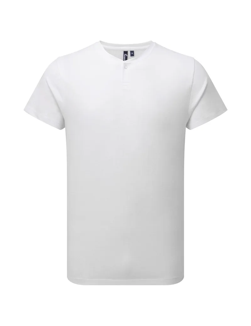 Ανδρικό T-shirt με κουμπί PREMIER PR219 Comis White