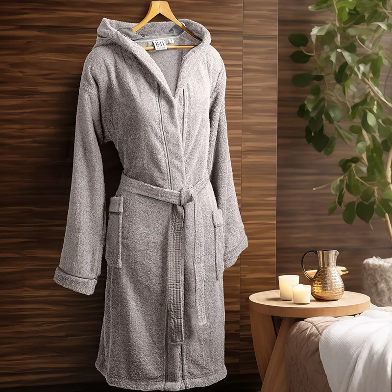 Μπουρνούζι Με Κουκούλα Beauty Home 3423 Grey - LARGE