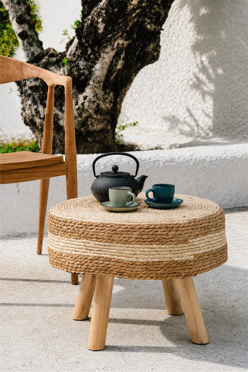 Σκαμπο Απο Φυκια 35x35x35cm Μονόχρωμο Kaeming
