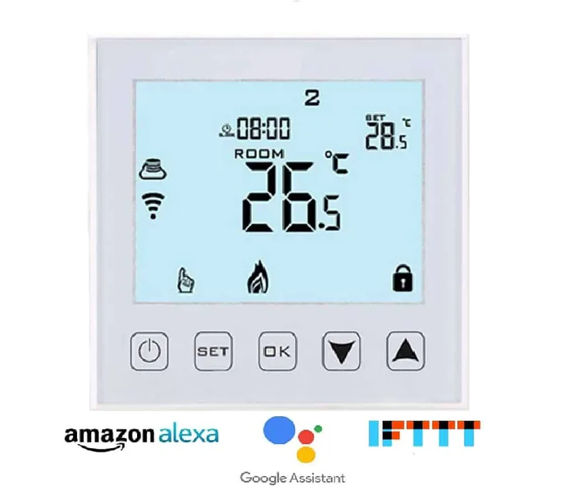 Hysen HY603 Ψηφιακός Θερμοστάτης Smart WIFI για Αέριο/Πετρέλαιο (Οθόνη Αφής/Φωνητικές Εντολές/Εφαρμογή) White