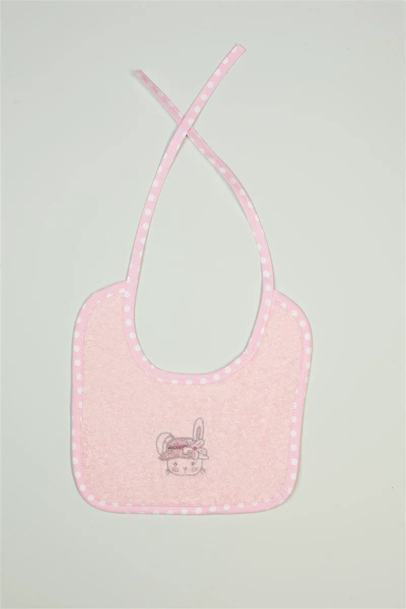 ΣΑΛΙΑΡΑ Με Κέντημα bebe Rabbit Girl 146 25X25 Ροζ 100% Cotton