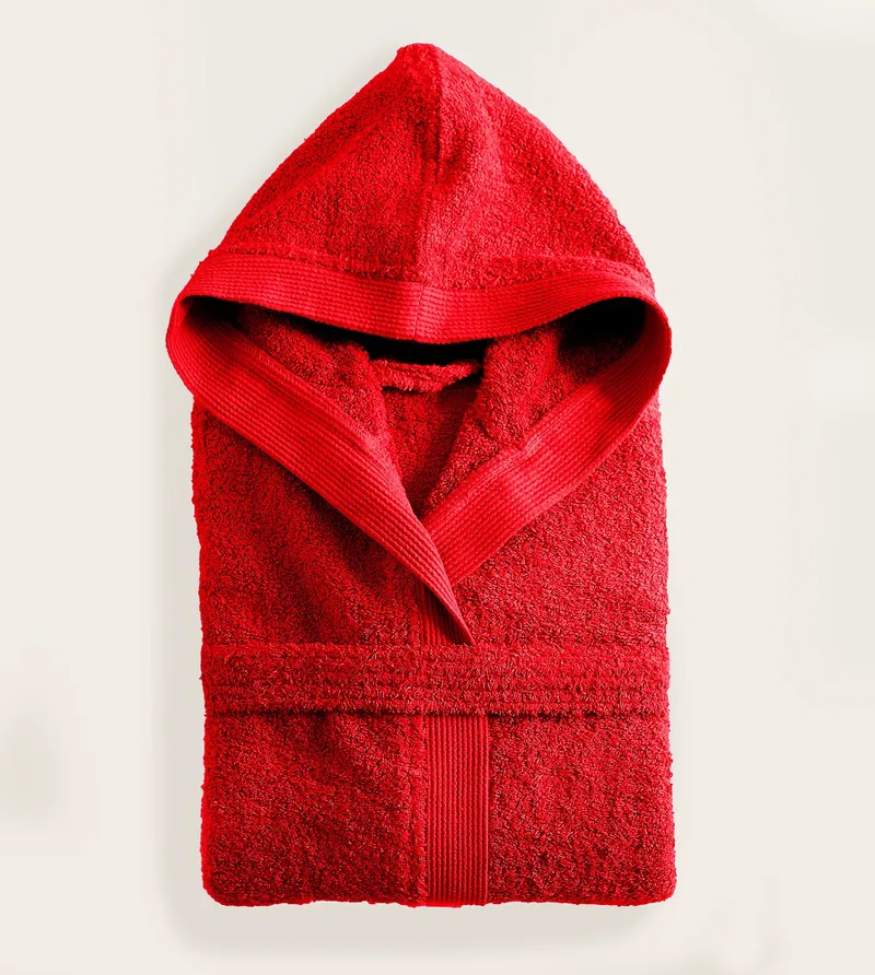 Μπουρνούζι με κουκούλα AMADEUS RED (S), RYTHMOS HOME