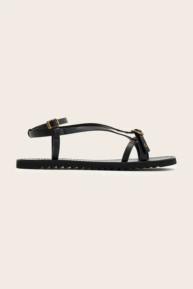 AllSaints σανδάλια με ανοιχτό τακούνι Γυναικεία δερμάτινα Tyla Eyelet Sandal