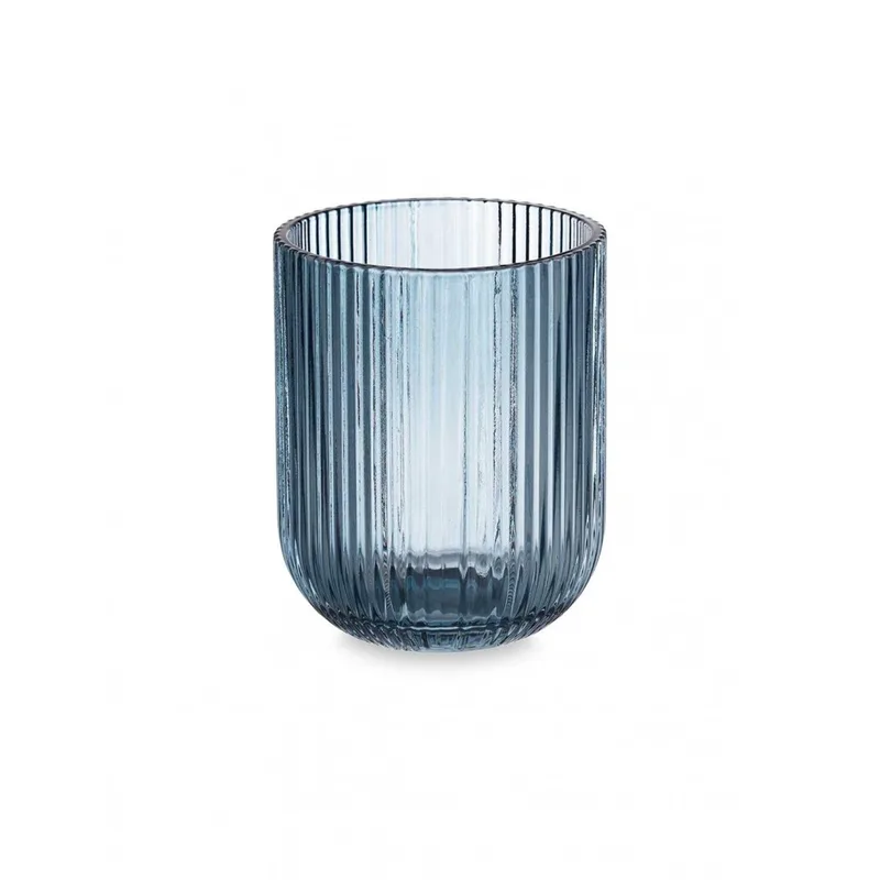 Art Regal Ποτήρι Νερού Ανάγλυφο Γυάλινο Vivalto 270ml Σετ 6Τμχ. Blue