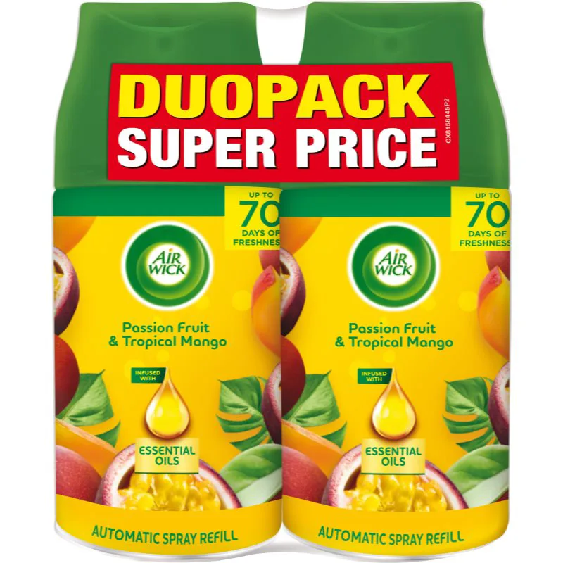 Air Wick Freshmatic Passion Fruit & Tropical Mango αποσμητικό χώρου ανταλλακτικό με άρωμα DUO 2x250 ml