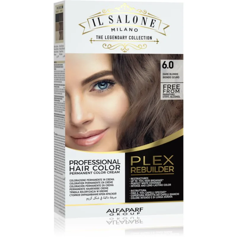 Alfaparf Milano Il Salone Milano Plex Rebuilder μόνιμη βαφή μαλλιών απόχρωση 6.0 - Dark Blonde 1 τμχ