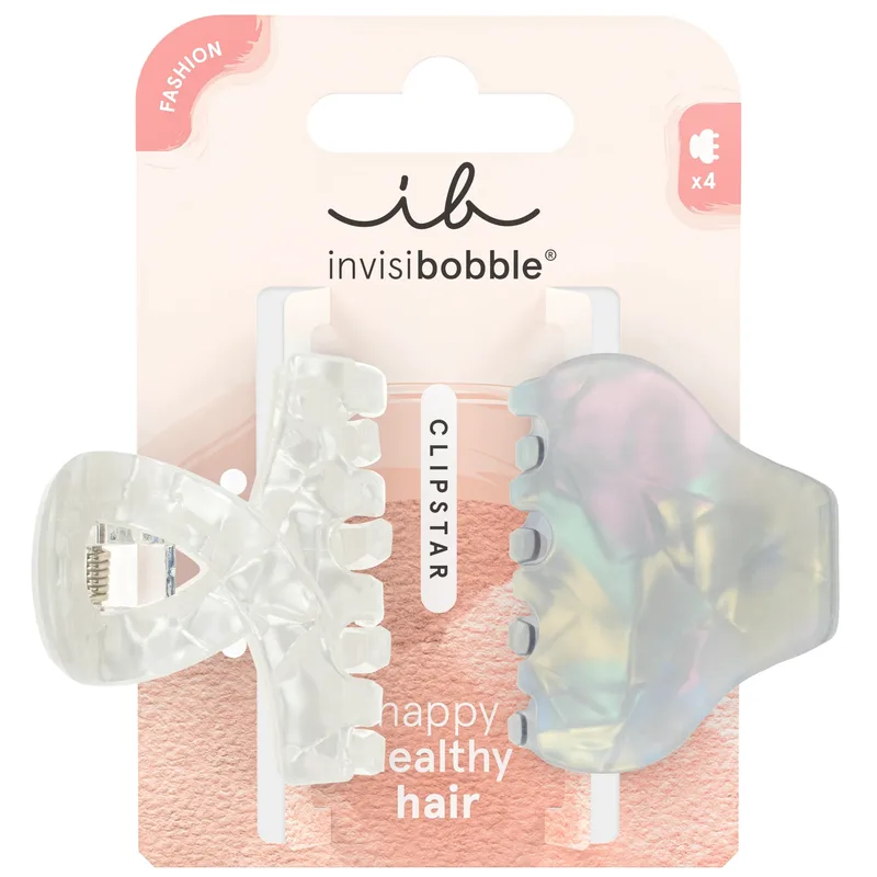 Invisibobble Clipstar Pearly Frost Κλάμερ για Λεπτά & Κανονικά Μαλλιά 2 Τεμάχια