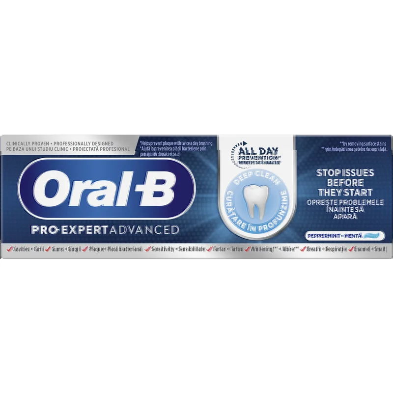 Oral-B Pro-Expert Advanced Science Toothpaste Οδοντόκρεμα Καθημερινής Χρήσης για Αντιμετώπιση & Πρόληψη Οδοντικών Προβλημάτων πριν την Εμφάνιση τους με Γεύση Μέντας 75ml